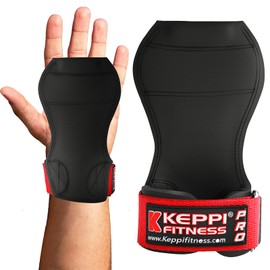 KEPPI Weight Lifting Grips PRO with Wrist Straps-Heavy Duty Wrist Wraps for Deadlift Pulling Gym Workout Exercise Accessory Gloves with Adjustable Neoprene Padded for Men and Women