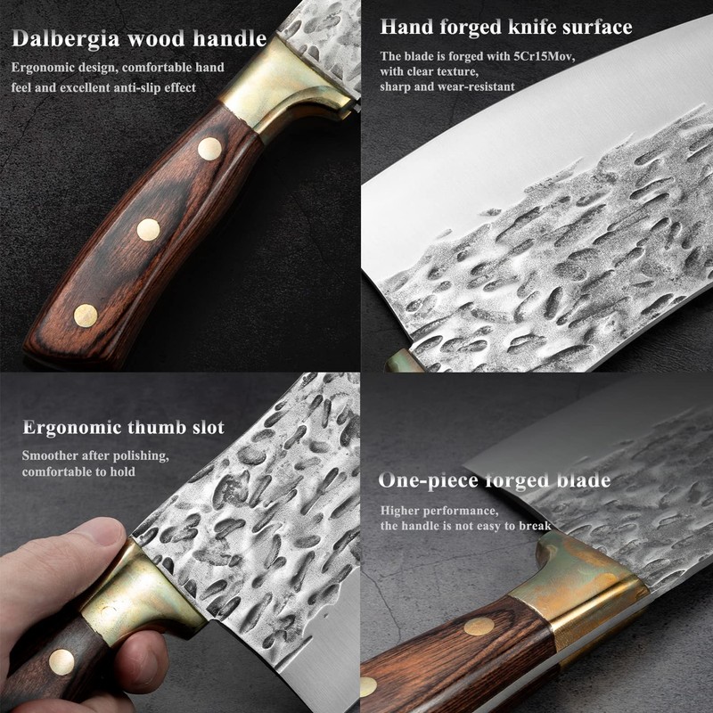 Serbian Chef Knife Meat Cleaver Sharp Slicing Knife Forged Butcher
