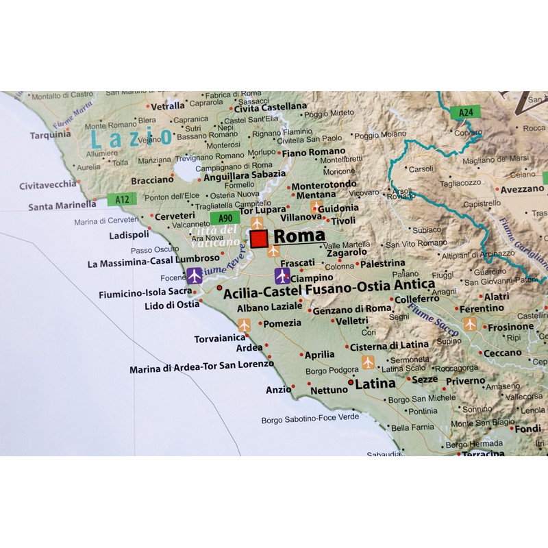 Large map of Italy with full lamination (wall map) 39