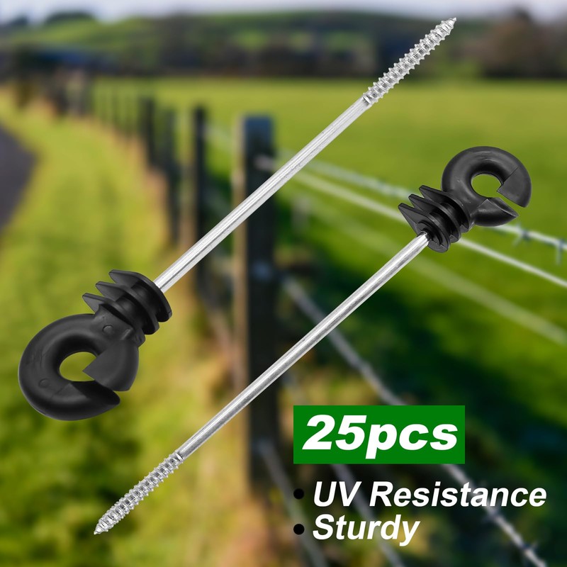 25PCS Straight Electric Fencing Insulators Ring Insulator Long Arm Multi