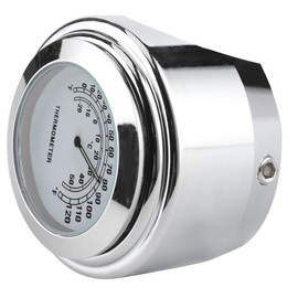Motorcycle Thermometer, 1in 7/8in Handlebar Mount Thermometer ‑20℃ ‑ 50℃ Measuring Dial Weatherproof for Motorcycle(White)