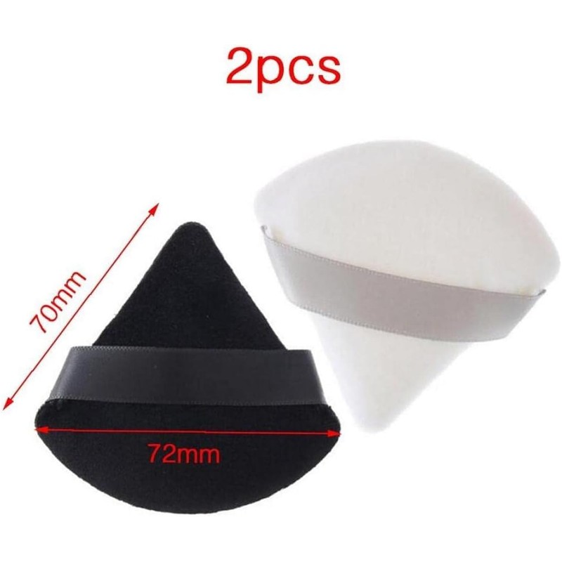 Set of 2 Powder Puff Triangle Velvet Mini Face Makeup
