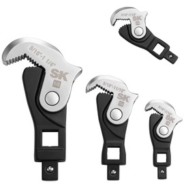 3-Piece Adjustable Crows Foot Wrench Set, 1/4" & 3/8" & 1/2" Drive