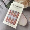 TBRZTR Short Oval Press on Nails Almond, Artificial Acrylic Fake