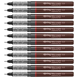 Rotring Tikky Graphic Felt Fine Tip 0.3mm - Black Ink (Box 12)