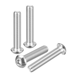 DTGN M10-1.5x55mm ボタンヘッドキャップボルト4パック ロードバイク マウンテンバイク 自動車 オートバイに最適 304ステンレススチール 白華処理仕上げ 六角ドライブファスナー