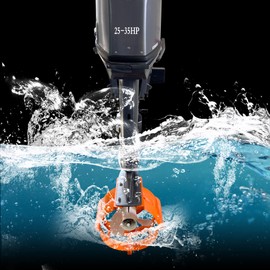 GHmarine PG00110 Propeller Safety Guard for 25-35 HP Outboards Marine Thruster Protective Cover 11 Inches Cage with Orange Plastic