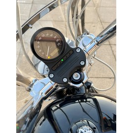 Speedometer Trim Ring Compatible with Harley Sporster 883 1200 Dyna Street Bob Low Rider Models Black (Style 4)