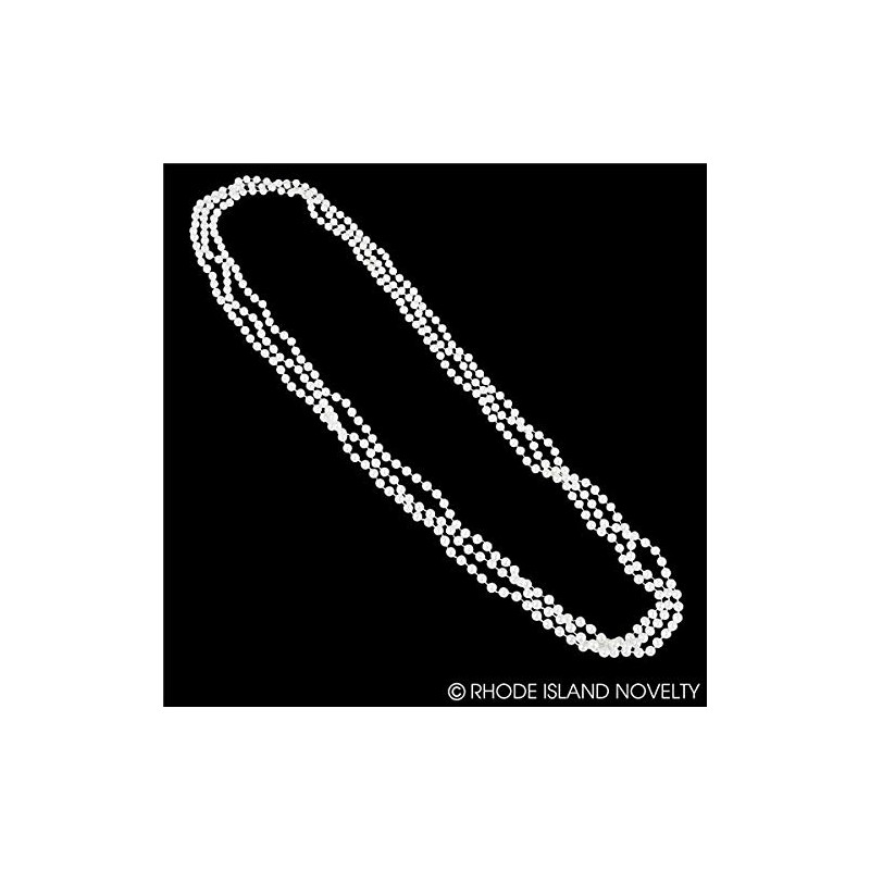 Rhode Island Novelty 48 Inch 7mm White Pearl Necklaces, Pack