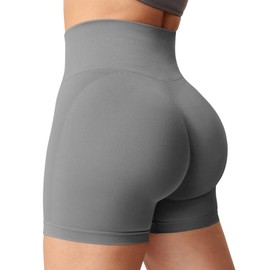 YEOREO - Pantalones cortos de entrenamiento sin costuras para mujer, cintura alta, intensificar, correr, yoga, gimnasio, entrenamiento, Cobre, XS