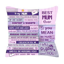 Bommex Gift for Mum Ideas Mum Cushion Cover Throw Pillow Cover from Daughter Son Mum Gift Double-sided Cushion Cover for Mother Birthday Gift Thanksgiving Gift (MUM), (HE523-544)