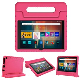 Merocab Kids Case for Fire HD 8 & HD 8 Plus Tablet Case（2024/2022/2020 Release,Lightweight Shockproof Handle Stand Case Cover for Fire HD 8 & HD 8 Plus(12th/10th Generation),Rose
