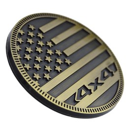 4x4 Off-Road Round Emblem Decal USA US Flag Badge for Jeep Wrangler Grand Cherokee Liberty Trail Rated Pickup Exterior Door Panel Fender Bumper Guard 