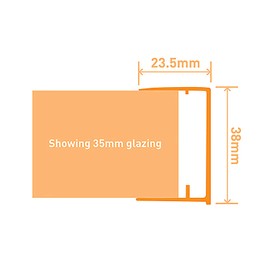 35mm SNAPA Polycarbonate End Closure Roof Sheet U-Profile Drip End Trim - 2.1m, White