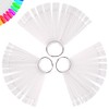 150 Pcs Clear Nail Swatch Sticks with Ring, Fan Shape