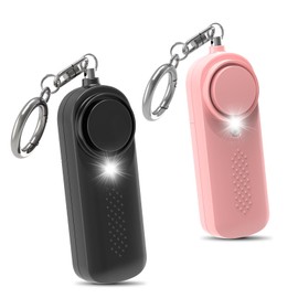 Qoosea 2 Persönlicher Alarm Taschenalarm mit 130dB Notfall Safesound Persönlicher Sicherheitsalarme Schlüsselanhänger mit LED-Licht Polizei Genehmigte Alarm für Kinder Frauen Ältere Studenten