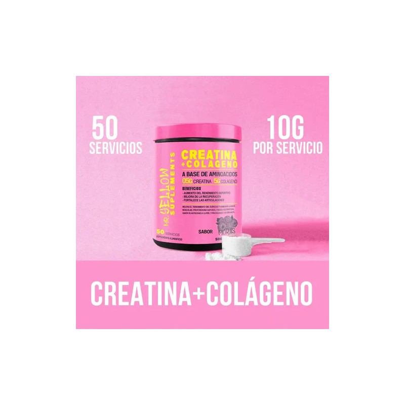 Suplemento Monohidratada Creatina Colágeno Mr. Yellow 500g