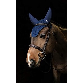 Plughz Sound Off 2 Ear Net Soundless Bonnet Horse Size Navy