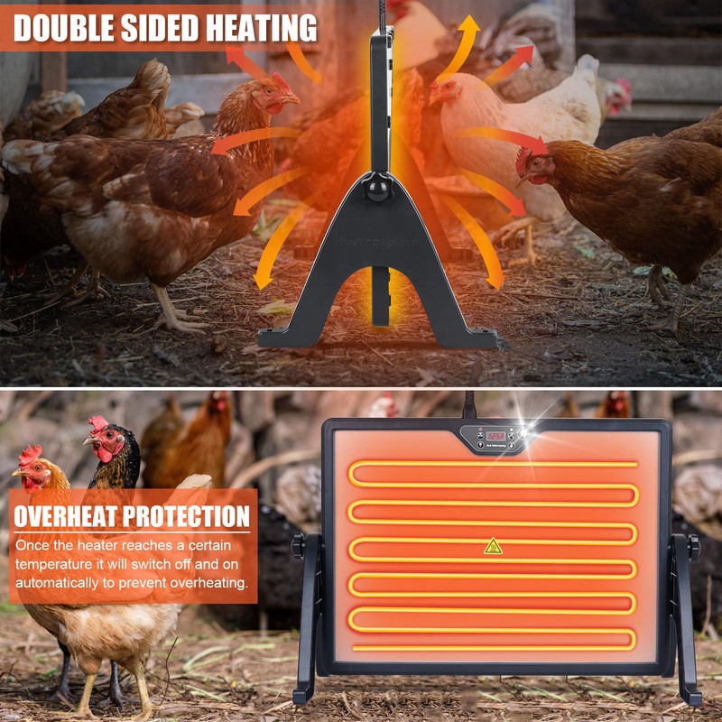 Chicken Coop Heater Radiant Chicken Heater for Inside Coop 180W