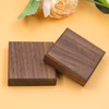 Cuyacili 2pcs Walnut Square Risers Wood Jewelry Display Riser Stand