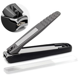 German Nail Clippers for Men Women Thick Nails, Large Wide Jaw Opening Toe Nail Clippers for Seniors, Long Handle No Splash Fingernail Clipper