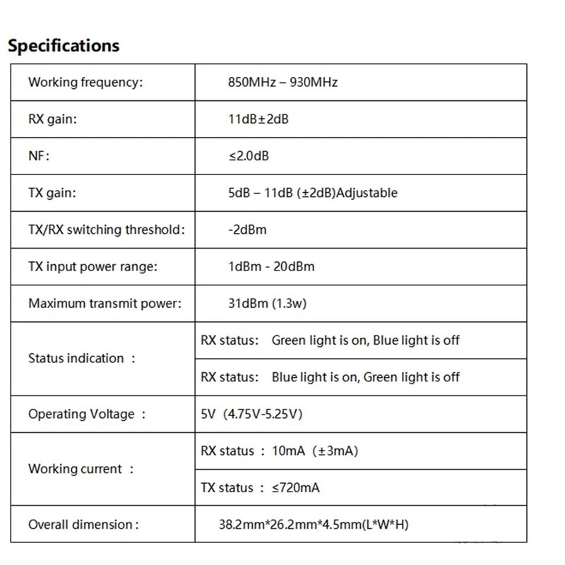 Daiilg 868MHz for Lora Signal Booster Transmitting & Receiving Two-Way