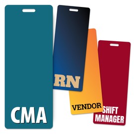 Customizable Badge Buddy – Durable ID Badge Backer Card – Ideal for Nurses, Medical Staff & Other Proferssionals or Events – Multiple Sizes – Fits Lanyards, Clips & Reels (Vertical Oversize)
