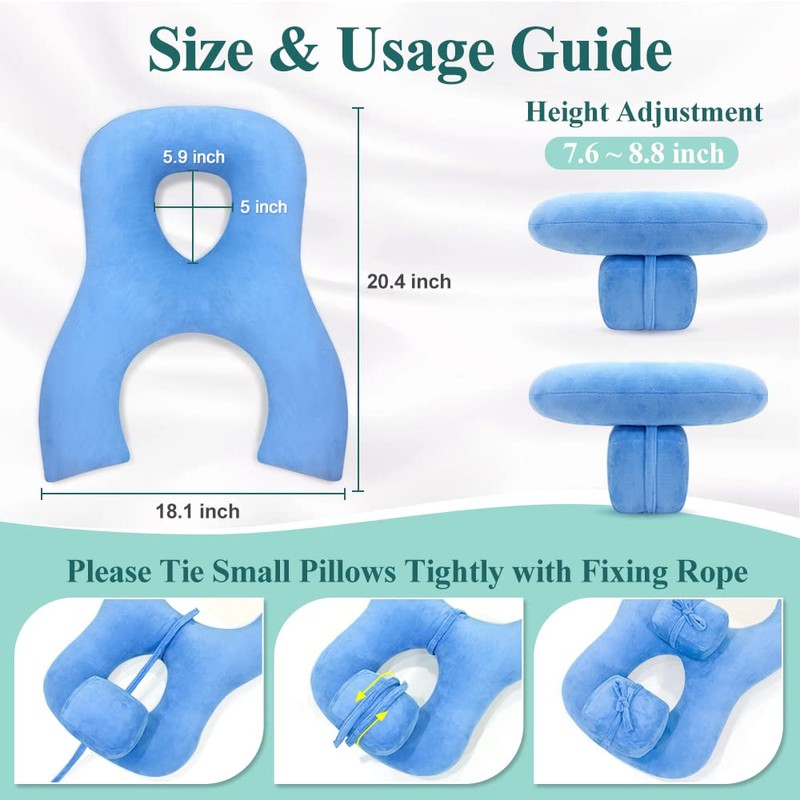 Mybow Face Down Pillow After Eye Surgery for Sleeping Prone