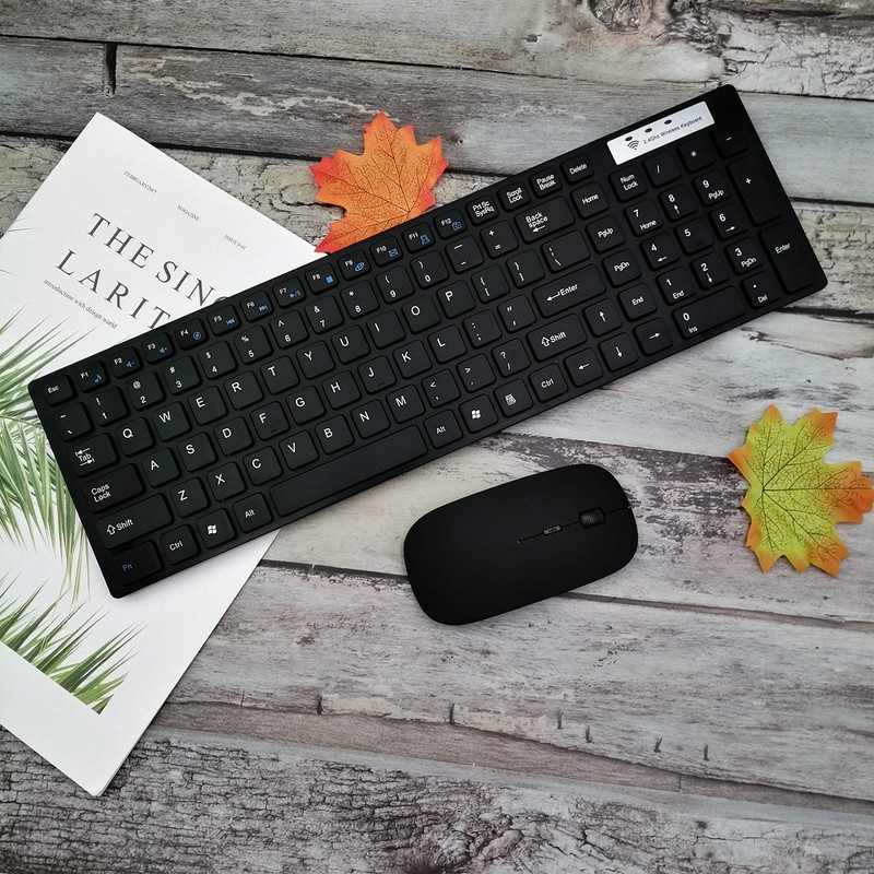 Supersonic SC-530KBM Ultra Thin Wireless Keyboard/Mouse Combo, Comfortable Typing, 15°