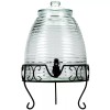Acopa 2.4 Gallon Beehive Glass Beverage Dispenser with Black Metal