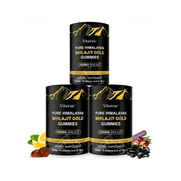 3pc Gomitas Shilajit-energía, Vitalidad, Memoria-60gominolas Sin Sabor