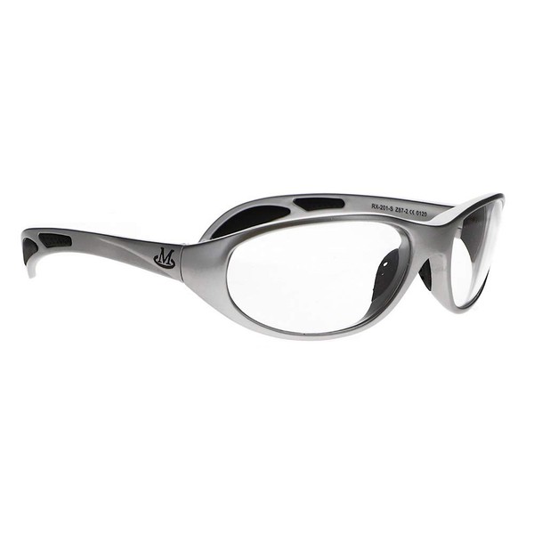 ATTENUTECH Lead Glasses, X-Ray Radiation Eye Protection, 75mm Pb, Lightweight, Soft Grip Temple Bars (Silver)