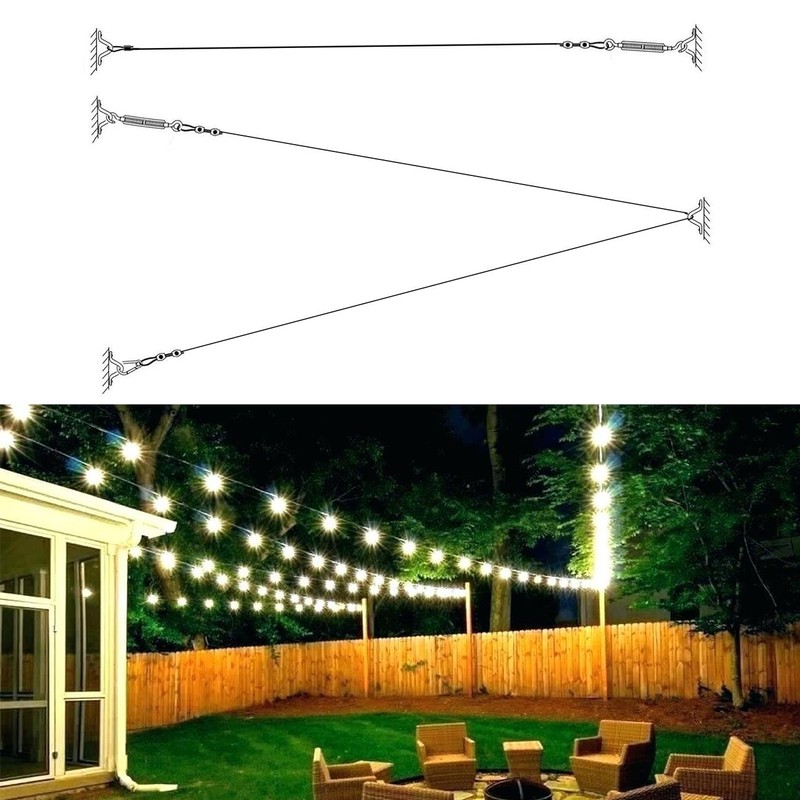 Amadget Stainless Steel Black Wire Rope, Globe String Lights Hanging