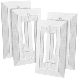 Bates- Classic Beadboard Single Decorator Wall Plate, 1 Gang Wall Plate, 4 Pack, Imperial Bead Outlet Covers, Outlet Covers Wall Plate, Light Switch Cover Decorative, Outlet Wall Plate