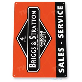 BRIGGS AND STRATTON 11 X 8 TIN SIGN AUTO AUTOMOBILE MECHANIC ADVERTISEMENT