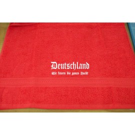 ShirtShop-Saar Deutschland - wir feiern die ganze Nacht; Städte Badetuch, rot