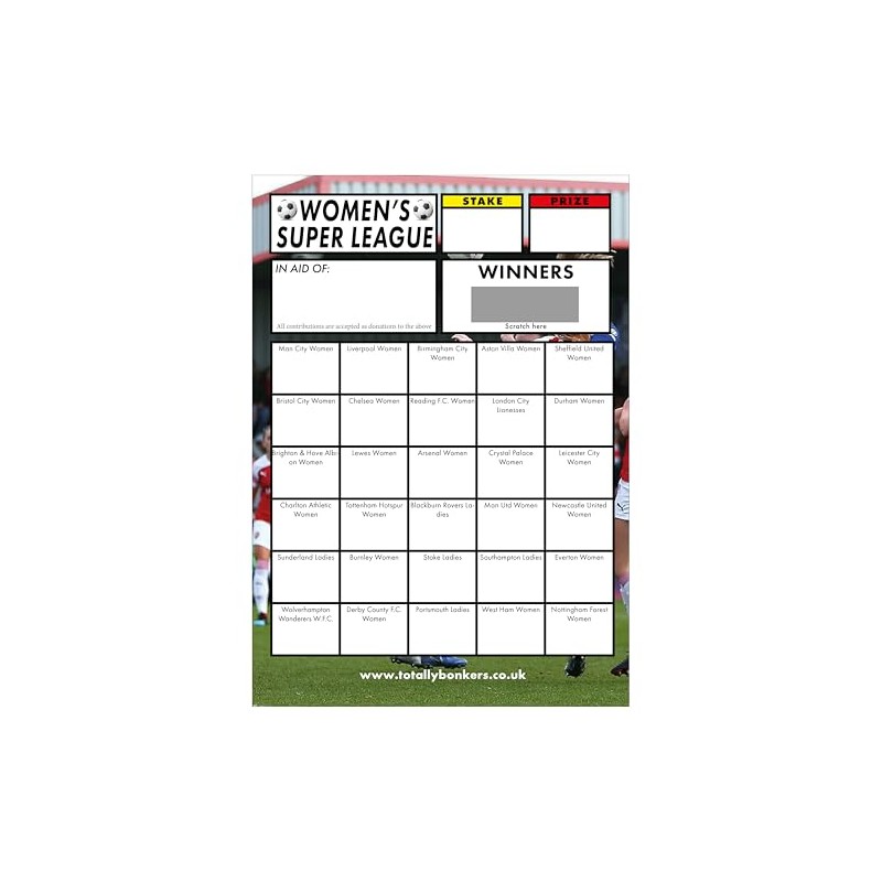 Totally Bonkers - Football Womens Super League Fundraising Scratch Cards