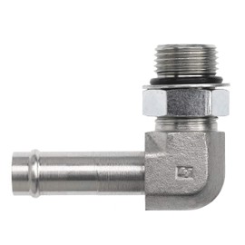 4601-24-20 Hydraulic Fitting 1 1/2" Beaded Hose X 1 1/4" Male BOSS Swivel 90 Degree Carbon Steel