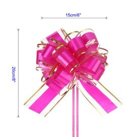 Unifizz 10pcs 6 Inch Rose Red Pull Bows with Gold Edge Ribbon Large Gift Bows for Valentine's Day Xmas Holiday Decoration Baskets Gift Wrapping