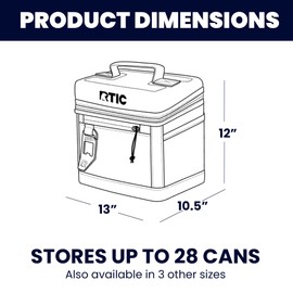RTIC 28 Can Everyday Cooler, Soft Sided Portable Insulated Cooling for Lunch, Beach, Drink, Beverage, Travel, Camping, Picnic, for Men and Women, Olive