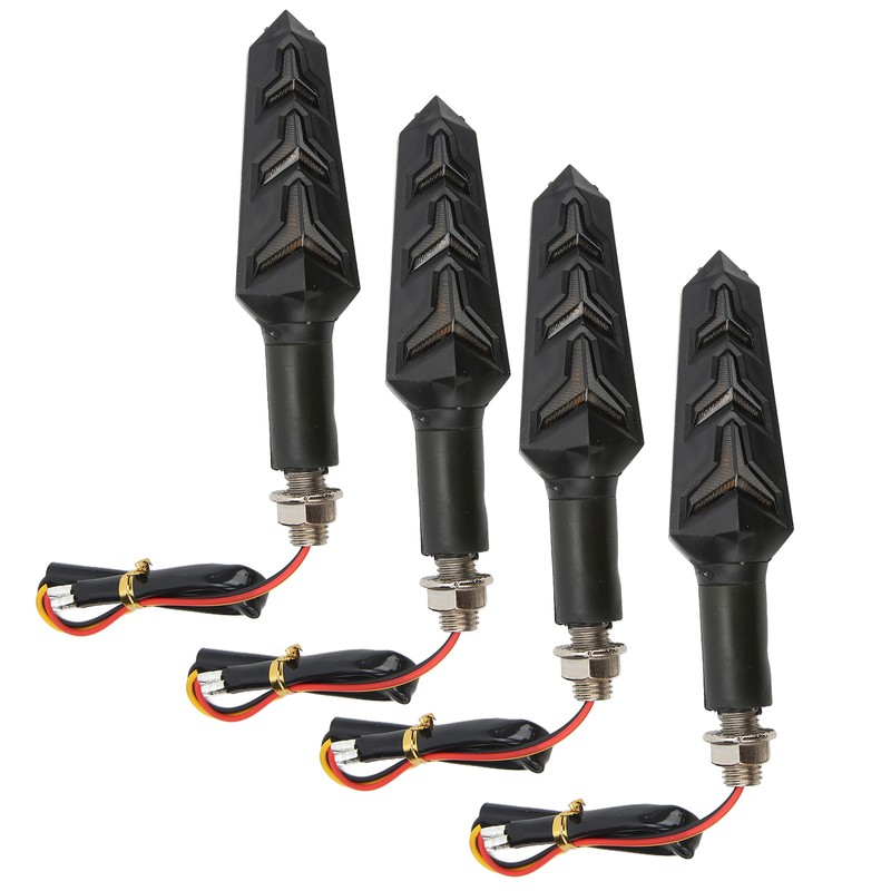 4Pcs Motorcycle LED Turn Signals Daytime Running Lights Blinker Front