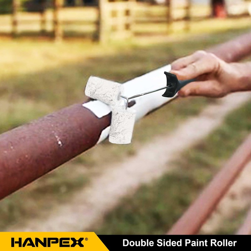 Hanpex Double Roller Brush, Paint Roller Covers, Paint Rollers Naps,