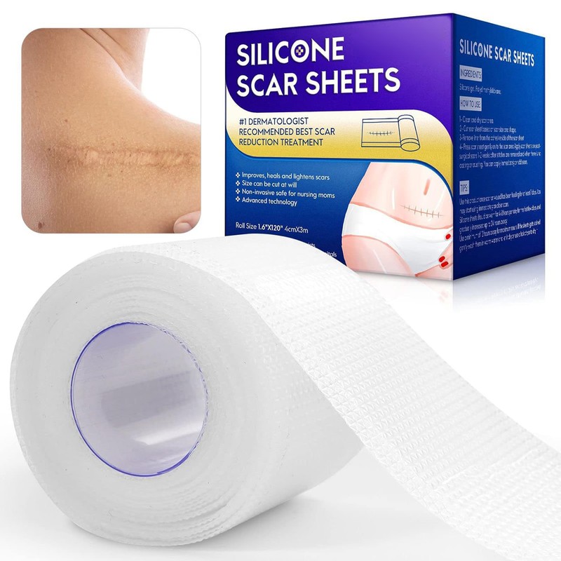 Self-adhesive Silicone Scar Patch 1.6x120 inches Transparent Invisible Scar Sheets