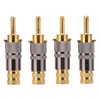 AKLOSIPY Preffair BA1457 4pcs 24K Gold Plated Banana Plug for