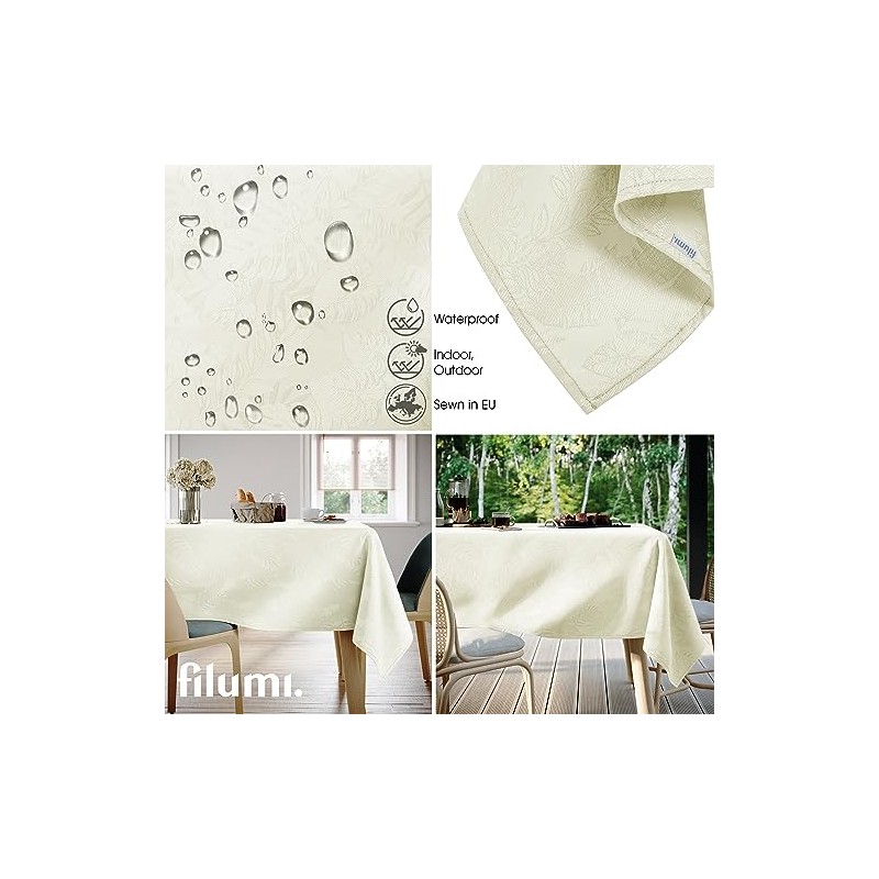 Filumi Eris Tablecloth 140 x 280 cm Cream Washable for