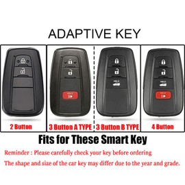 HIBEYO Key Fob Cover Compatible with Toyota RAV4 Series Camry Avalon Corolla C-HR 86/GT86 Prius Prime Accessories Alloy Leather Key Shell Smart Remote Auto Key with Keychains-Short Keychian Green