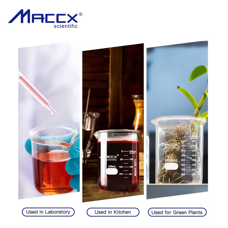 Maccx 170oz(4000ml) Sturdy Glass Beaker, Heavy-Duty Lab Beaker, 3.3 Borosilicate