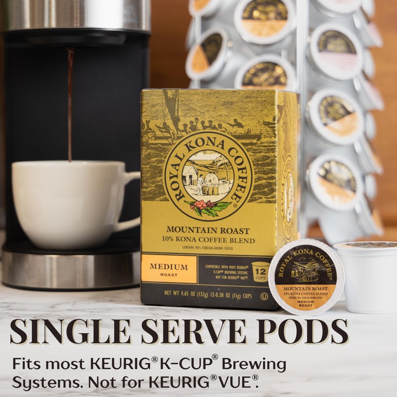 Royal Kona Coffee Mountain Roast, 10% Kona Coffee Blend, Medium-Roast