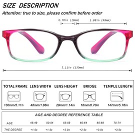 EYEURL Reading Glasses for Women, 2 Pack Blue Light Blocking Readers Lightweight Filter UV Ray/Glare Anti Eyestrain 3.0