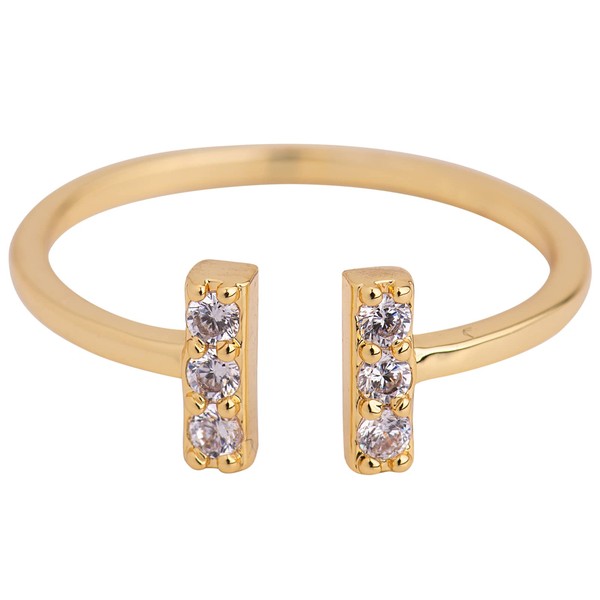 LuckyLy Anillos de Mujer Oro 14k con Zirconia Cúbica, Ajustable